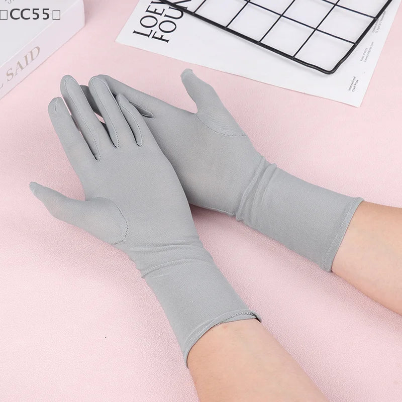 Women's UV Driving Gloves – Breathable Stretch Mid-Long Sun Cover UV Driving Gloves Qst