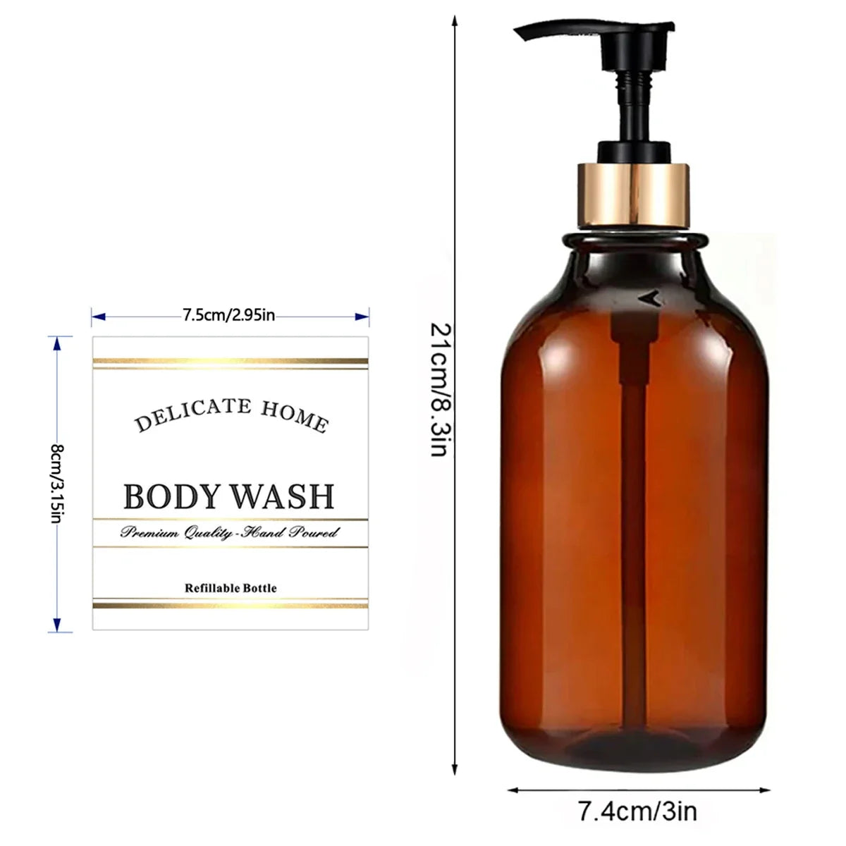 Soap Dispenser Pump with Labels – Kitchen Sink Countertop Decor Soap Dispenser Set Qme