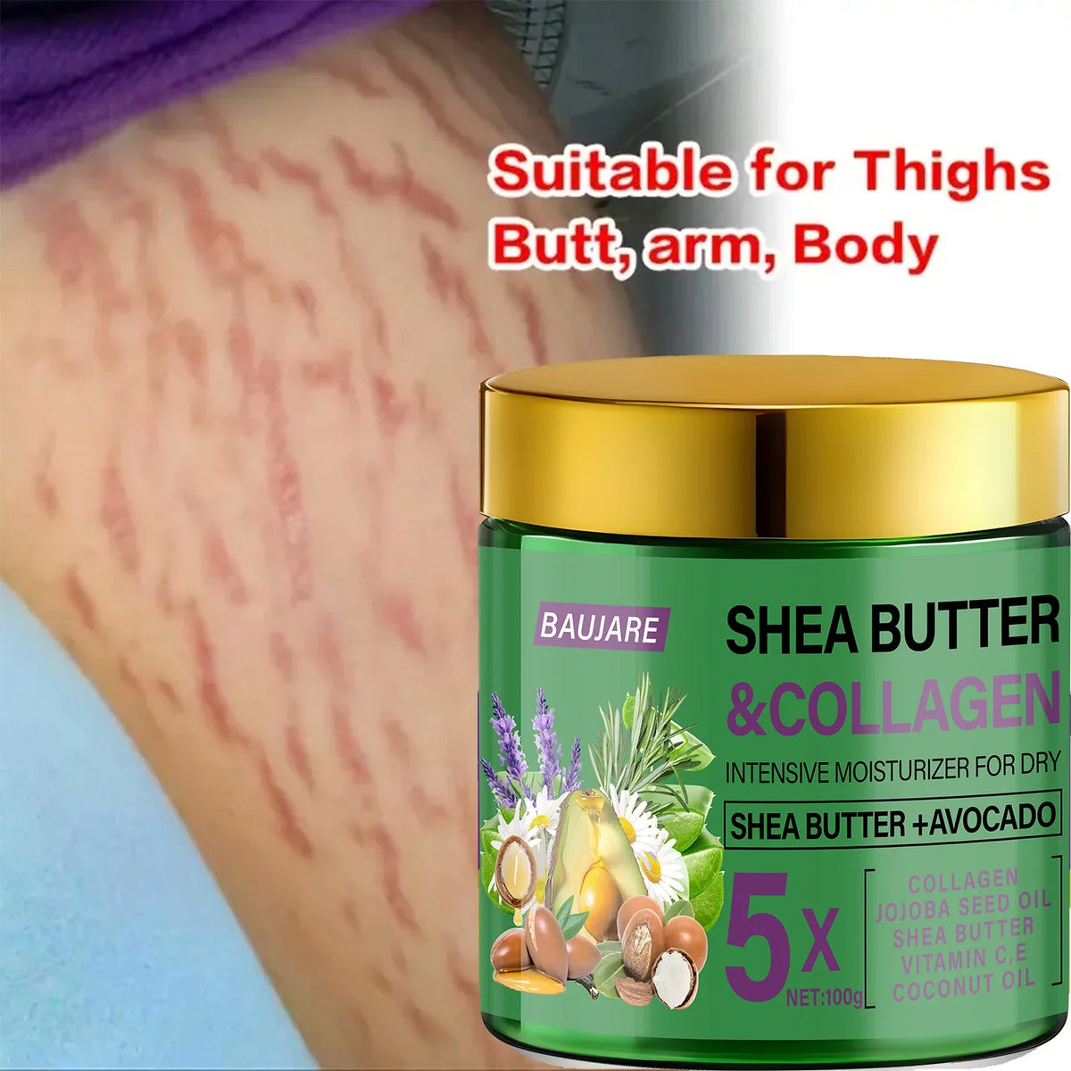 Shea Butter Collagen Face Cream – Avocado & Hyaluronic Acid Face Moisturizer Cream Qme
