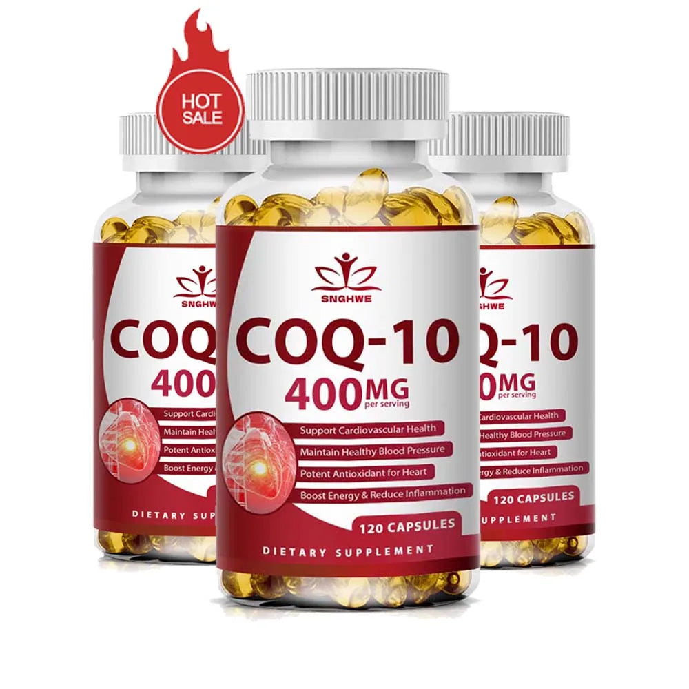 SNGHWE CoQ10 400mg Capsules 120ct – Antioxidant & Energy CoQ10 Supplement Qst 120 count-3 bottle