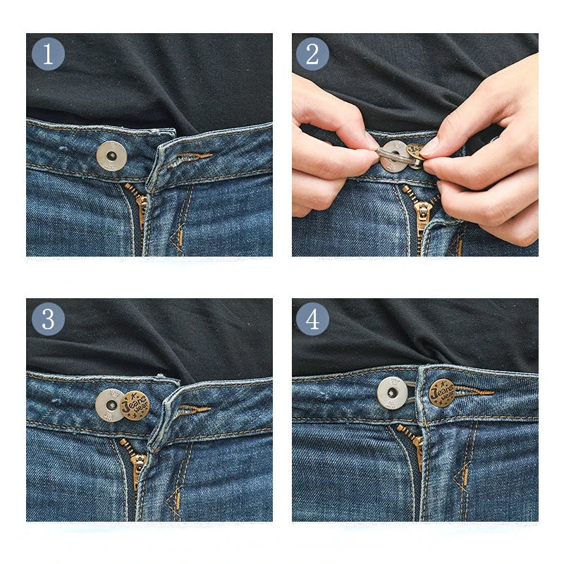 Metal Jeans Waist Extender Button – Detachable Buckle, 12 Colors Waist Extender Button Qme