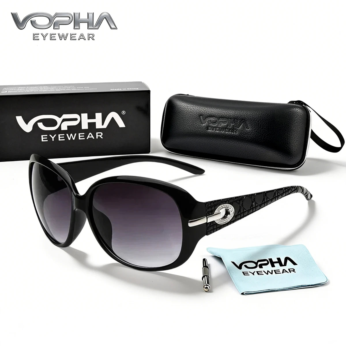 VOPHA Polarized UV400 Sunglasses – Rectangle Women Men Eyewear Polarized Sunglasses Qst Black gray