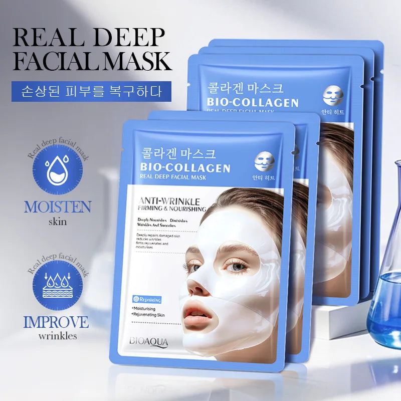 Hyaluronic Acid Collagen Face Masks – Hydrating Facial Patches Facial Sheet Mask Qst