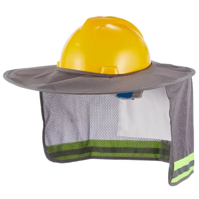 Mesh Safety Helmet Cover – Reflective Stripe & Neck Sun Visor Safety Helmet Cover Qme