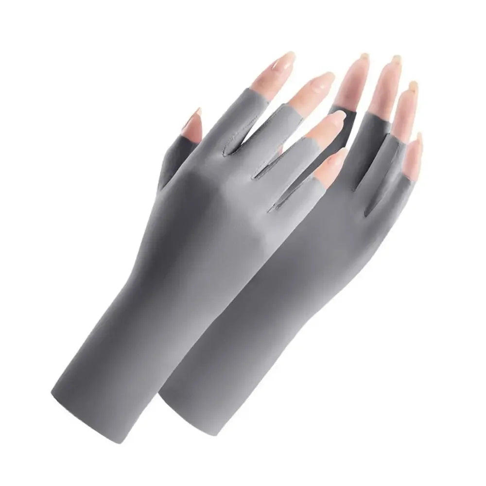 Fingerless UV Protection Gloves – Thin Outdoor Riding, 8 Colors Fingerless Riding Gloves Qme 49GY