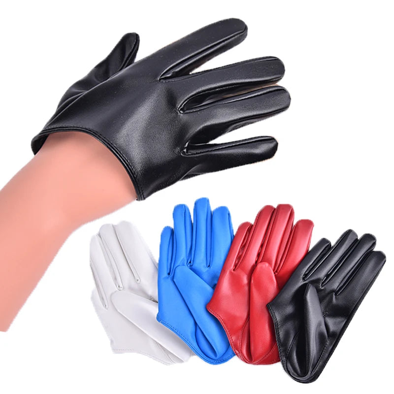 Women's Half Palm PU Leather Gloves – Dance & Party Fashion Dance Gloves Qst