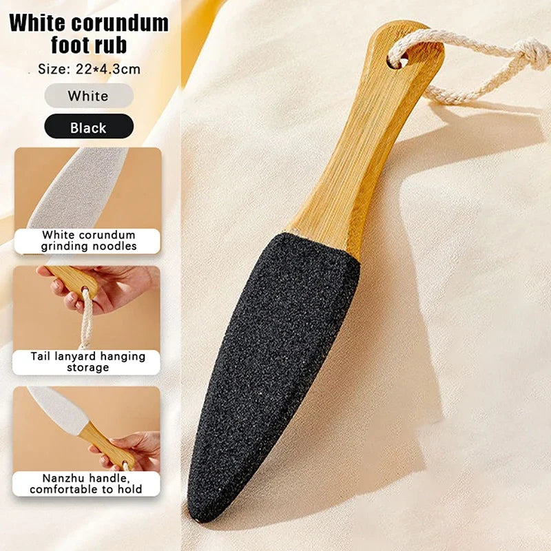 Callus Remover Foot File & Scrubber – Bamboo Exfoliation Rasp Callus Remover Foot File Qme Pointed Black
