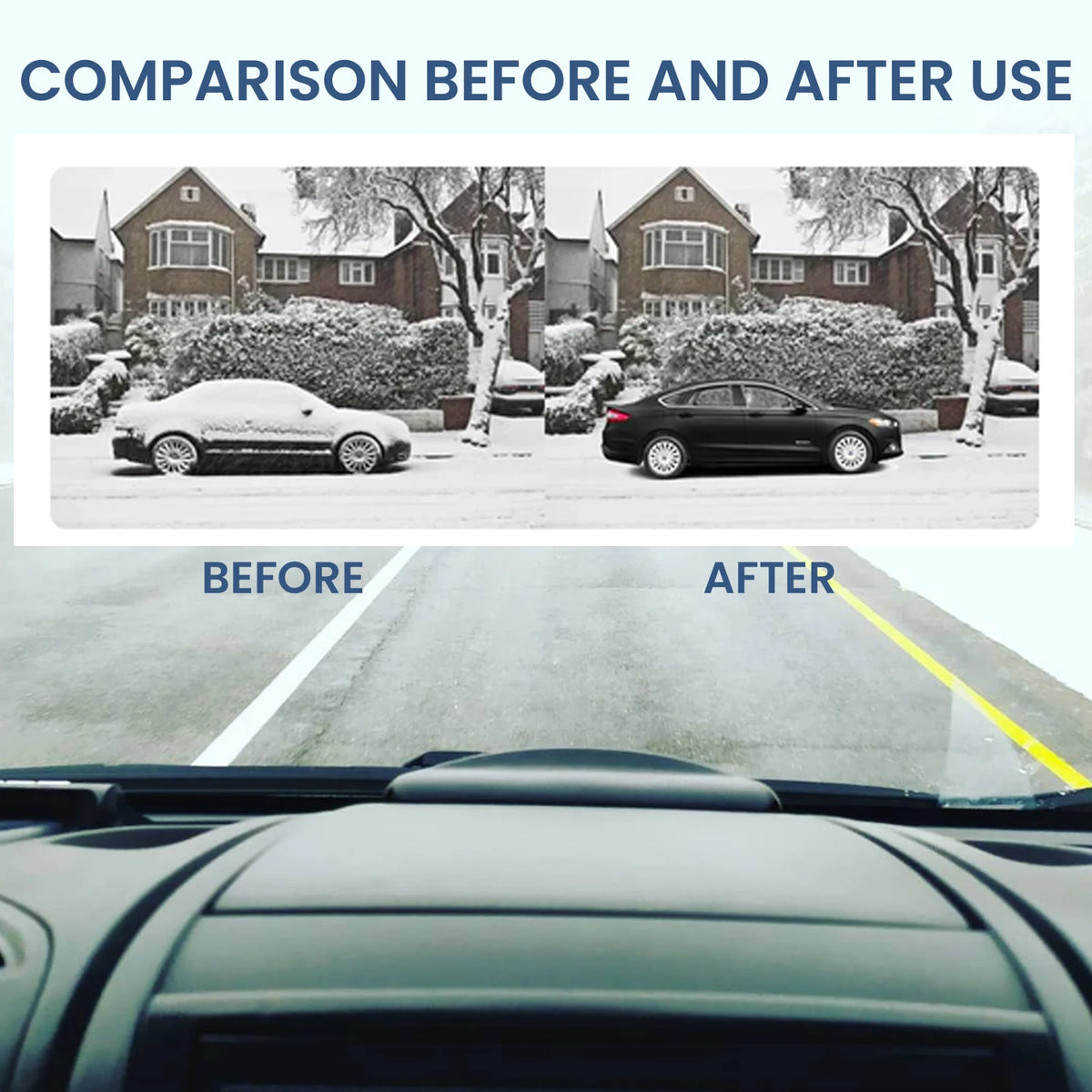 Car Ice Scraper & Snow Remover – Portable De-Icer Tool Ice Scraper Tool Qst