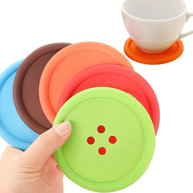 Non-Slip Silicone Coasters – Heat-Resistant Cup Mats 1/3/5 Pcs Silicone Coaster Set Qst