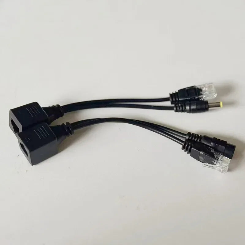 Passive PoE Adapter RJ45 Injector & Splitter Kit – 12–48V IP Cam PoE Network Adapter Qme