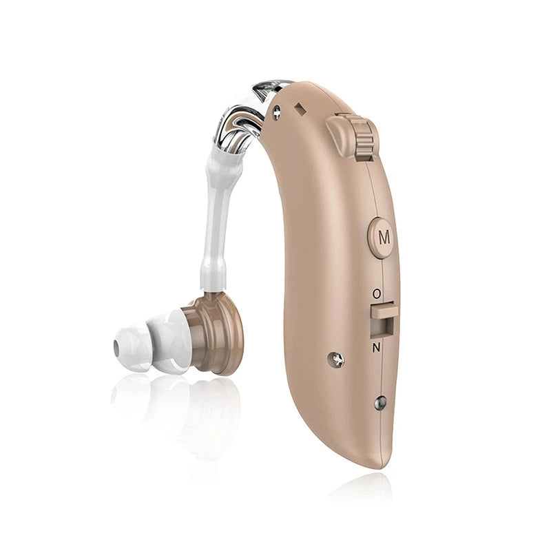 XceeFit Rechargeable BTE Digital Sound Amplifier – 4-Mode Sound Amplifier Qst Beige