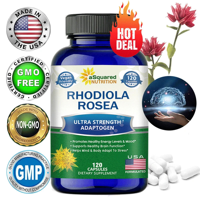 Rhodiola Rosea & Black Pepper Supplement – Focus, Mood & Energy Herbal Supplement Qst