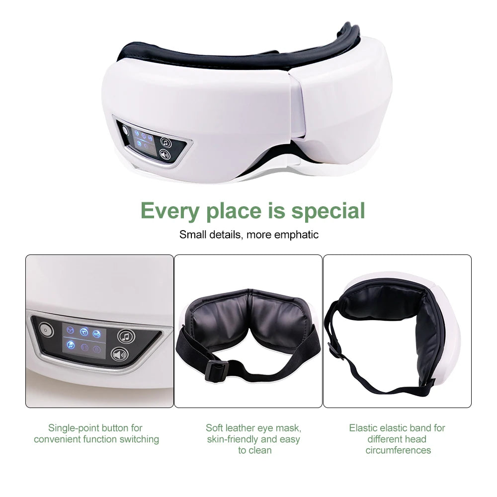 6D Smart Eye Massager – Airbag, Bluetooth & Sleep Mask Eye Massager Mask Qst