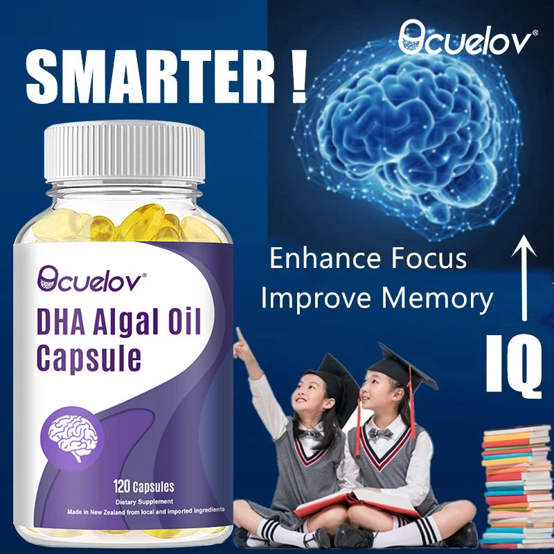 Algal Oil DHA & EPA Omega-3 Capsules – Brain & Eye Support Omega-3 Supplement Qst