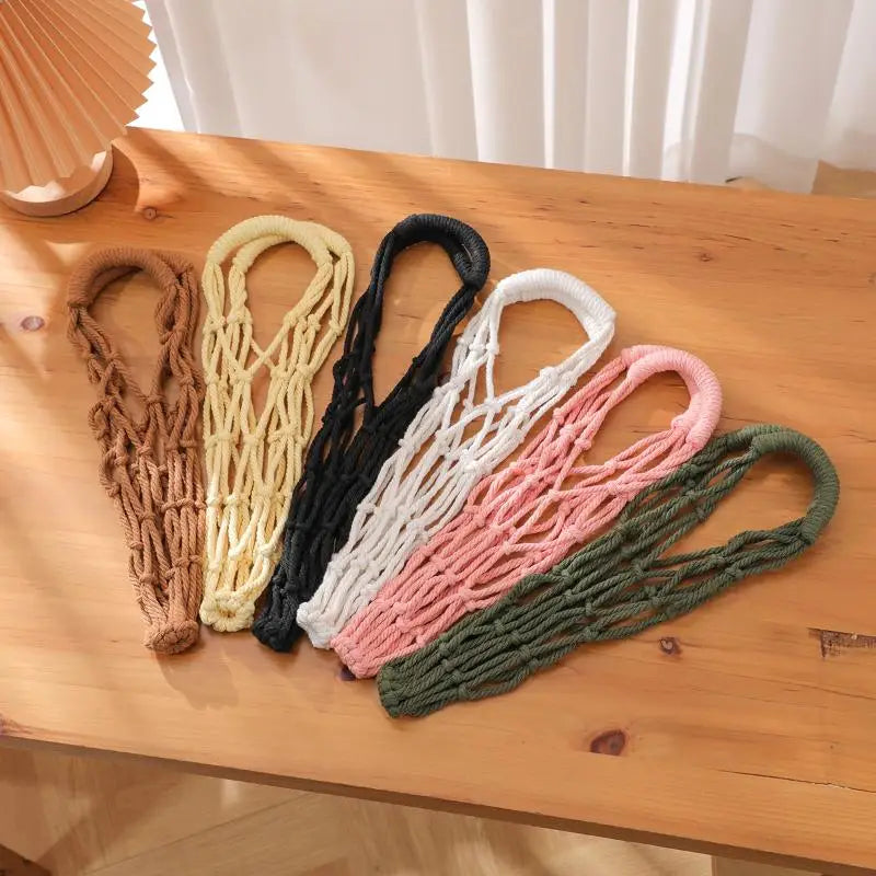 Handmade Macrame Water Bottle Sling – Cotton Rope Net Bag Bottle Sling Bag Qme