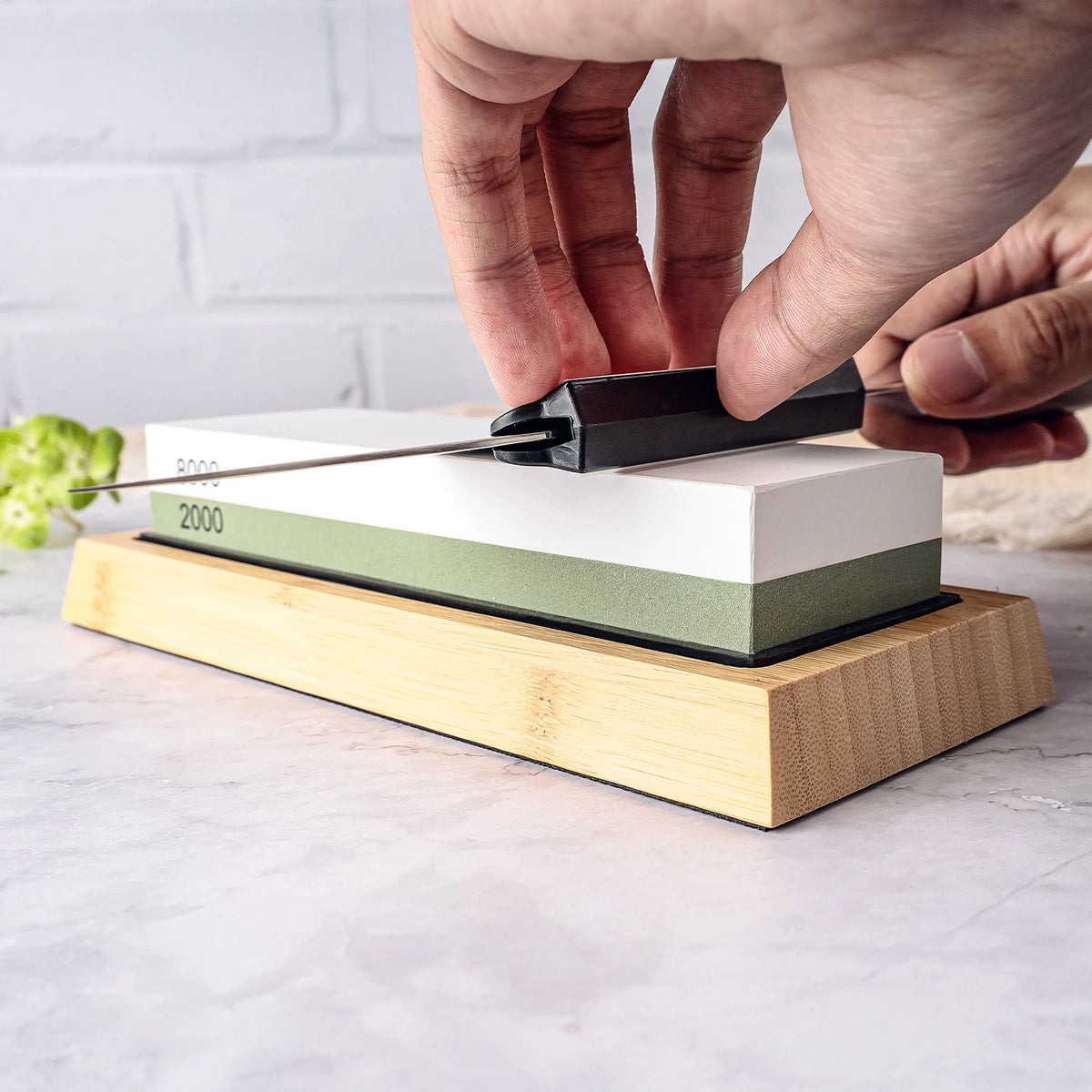 Grandsharp Dual-Grit Whetstone Knife Sharpening Stone Whetstone Sharpener Qst