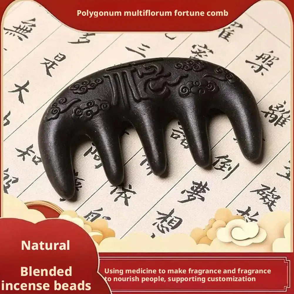 Polygonum Multiflorum Five-Tooth Scalp Massage Comb – Handmade Scalp Massage Comb Qme