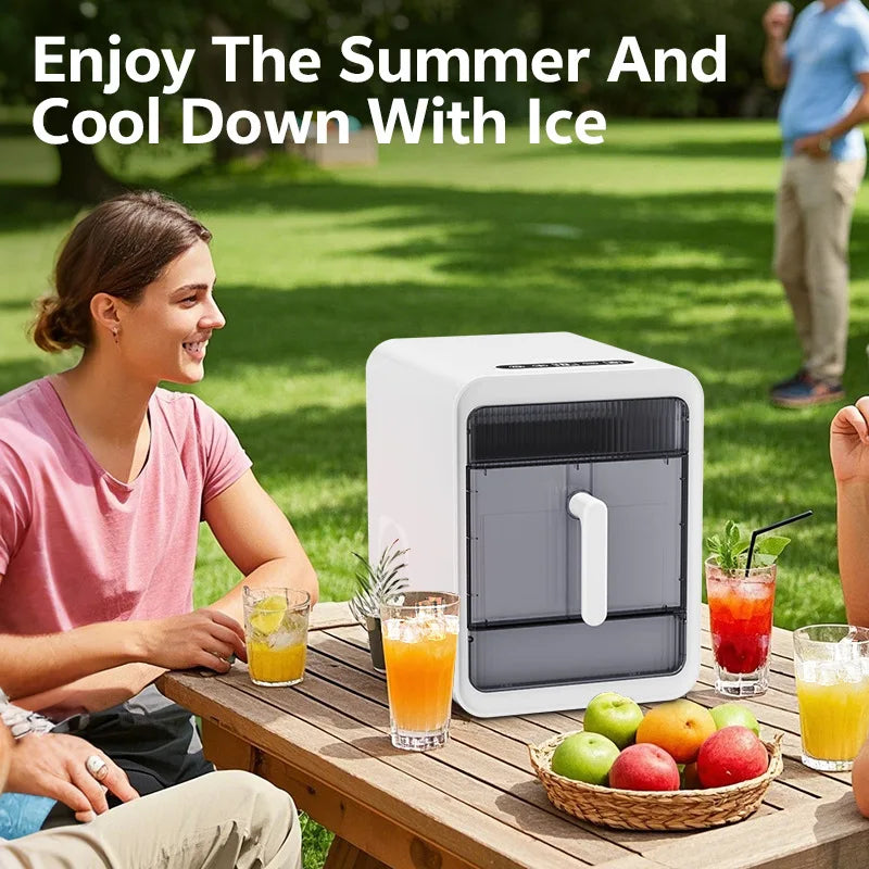 110V Mini Ice Maker Machine – Fast Compact Home & Commercial Use Countertop Ice Maker Qst