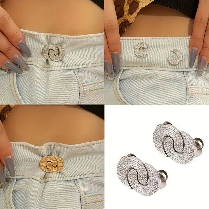 Adjustable Waist Tightener Pins for Loose Jeans – No Sew Waist Adjuster Clip Qme