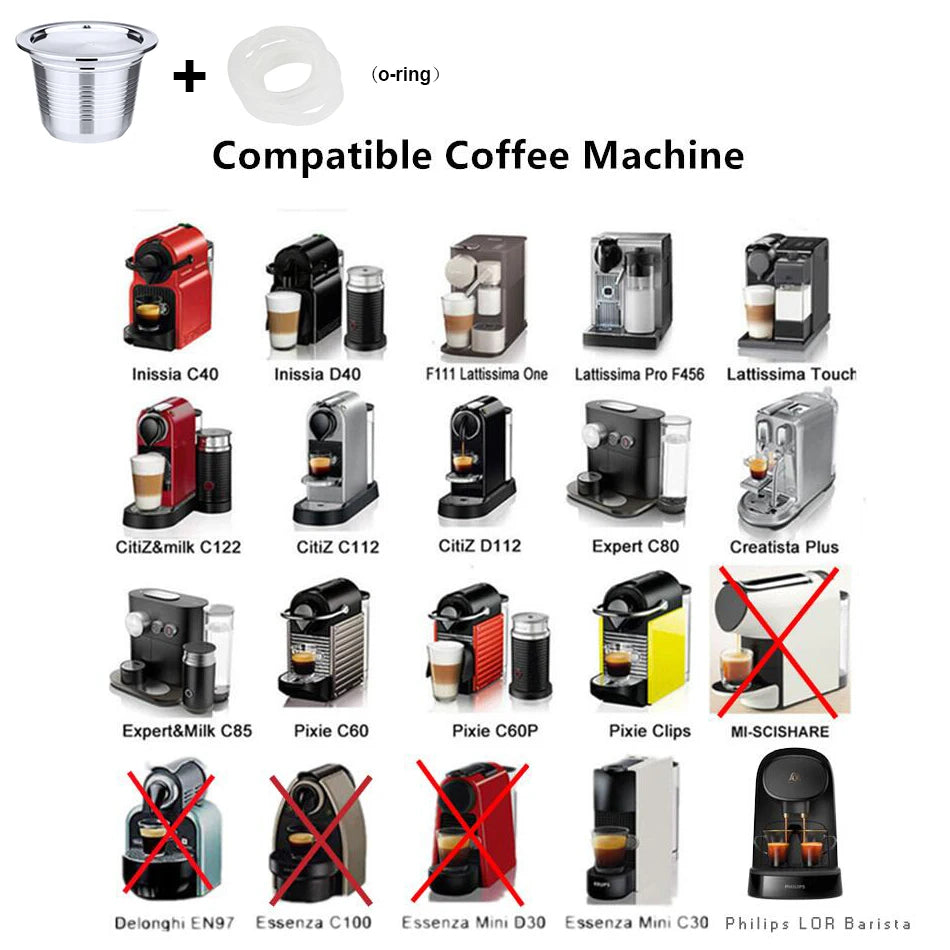 Reusable Stainless Steel Capsule for Xiaomi Scishare & Nespresso Reusable Coffee Capsule Qst