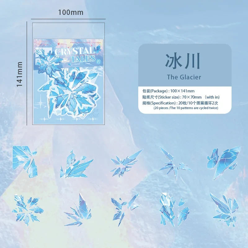 20 Sheets Crystal Graffiti Stickers – DIY Scrapbook & Decor Decorative Stickers Qme A
