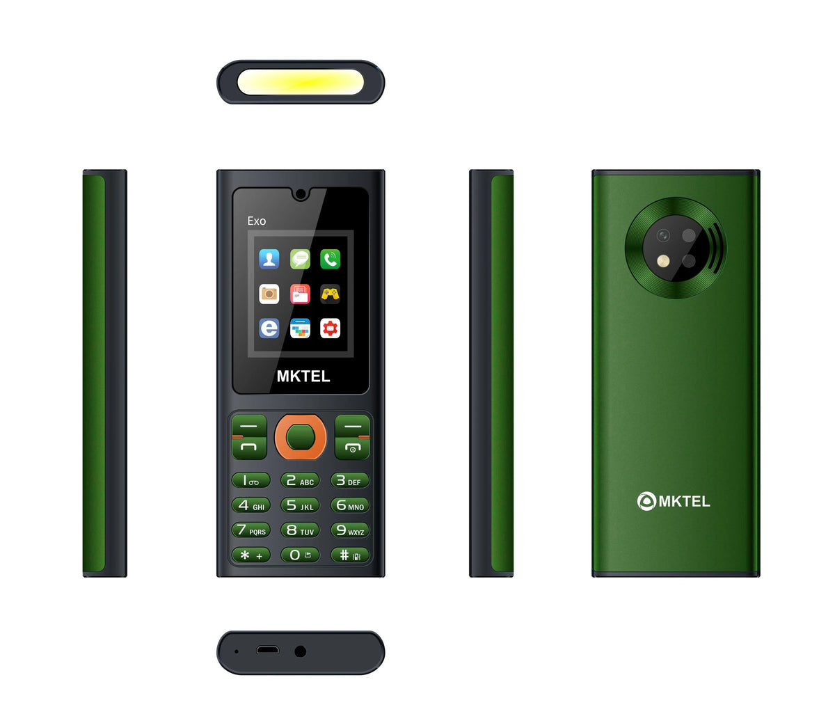 MKTEL EXO Dual SIM Feature Phone 1.77" Display – Senior Mobile Dual SIM Feature Phone Qme green