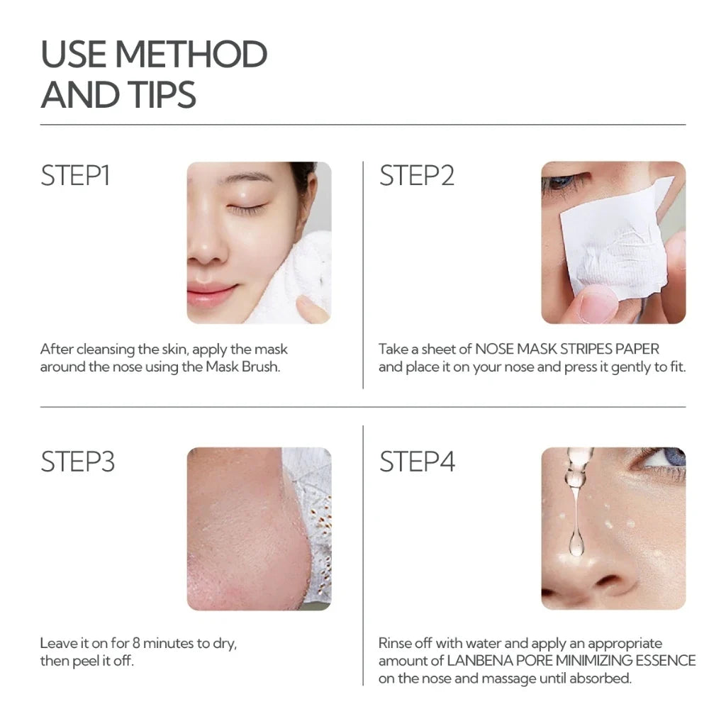 LANBENA Blackhead Nose Strips & Pore Minimizing Serum Set Pore Cleansing Set Qme