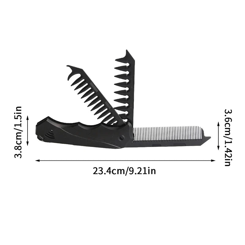 Pocket Folding Wide Tooth Comb – Beard & Hair Styling | Qme Folding Hair Comb Qme