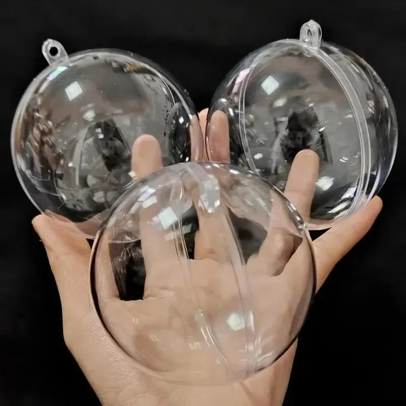 10 Transparent Christmas Bauble Ornaments – Fillable 4cm Balls Christmas Bauble Ornaments Qme