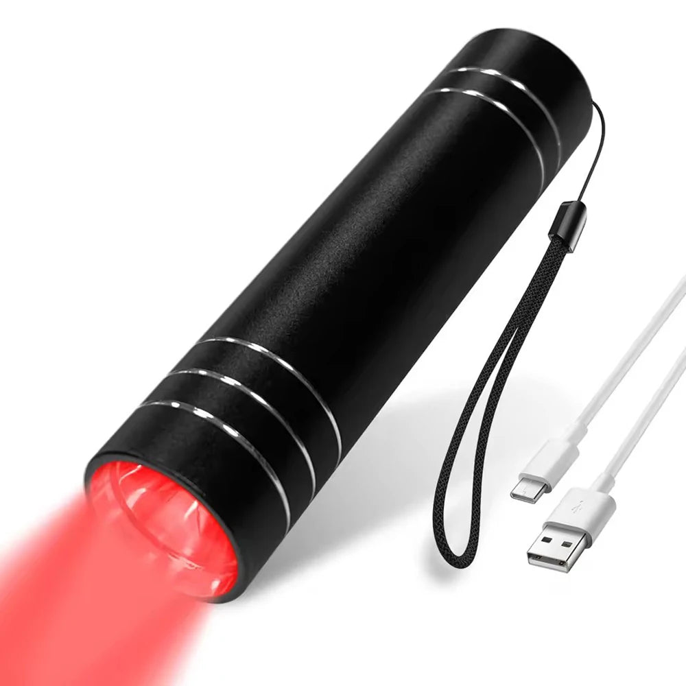 Red Light Therapy Wand 660nm 850nm – Portable LED Pen Device Red Light Therapy Wand Qst Black set
