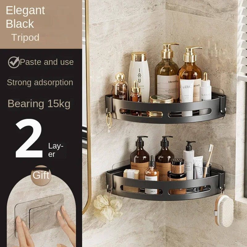 Triangle Corner Shower Shelf – No-Drill Wall Mounted Caddy Corner Shower Shelf Qme 2PCS