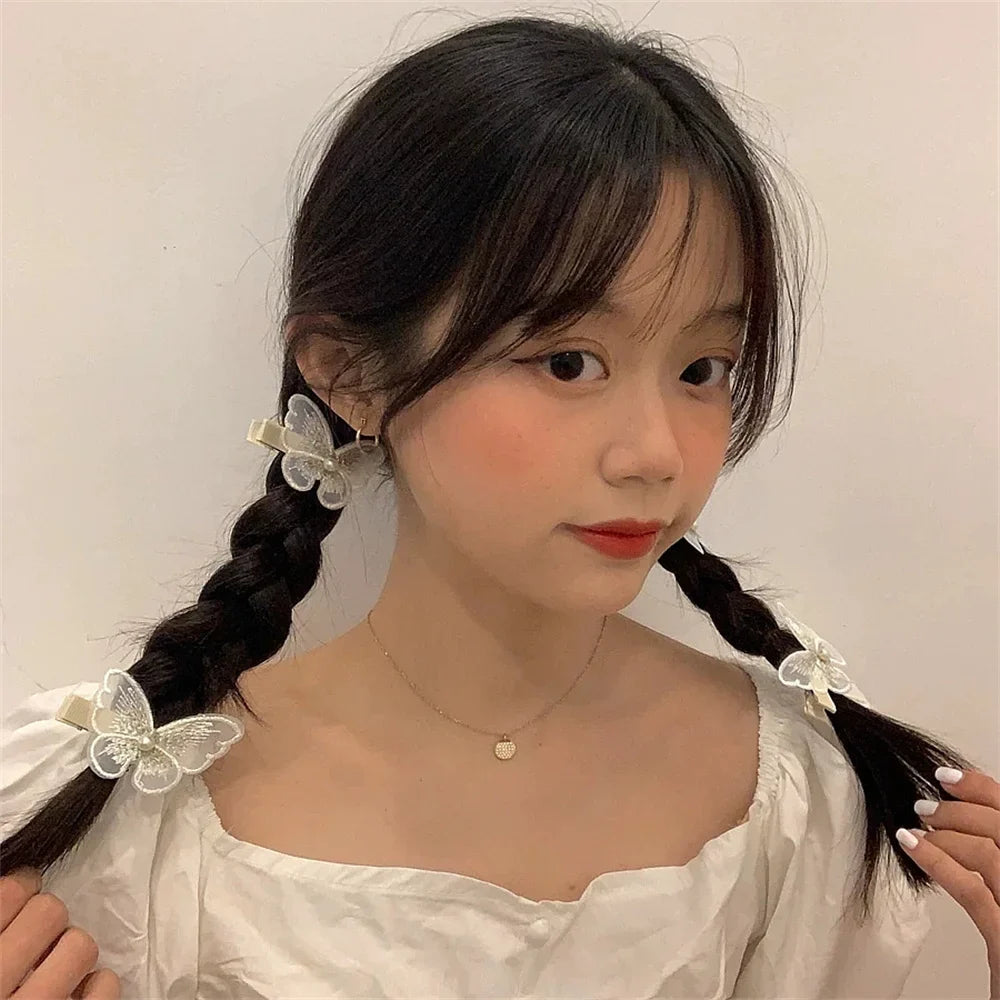Retro Embroidery Butterfly Hairpin – Chiffon Side Clip Embroidery Hair Clip Qme