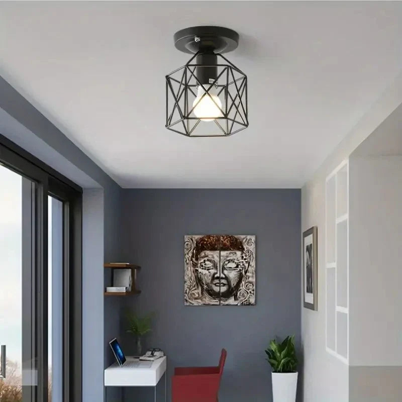 LED Round Mini Chandelier Ceiling Light E27 – Black or Gold Mini Chandelier Light Qme