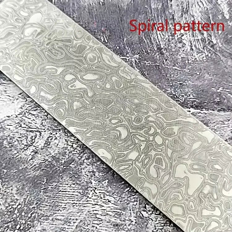 Damascus Steel Knife Blank Billet – Heat Treated DIY Bar 22x3cm Knife Making Billet Qst 22x3x0.3CM Sprial