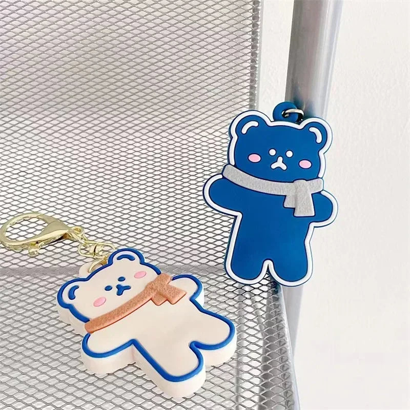 Cartoon Silicone AirTag Case Cute Keychain Tracker Cover AirTag Keychain Case Qme
