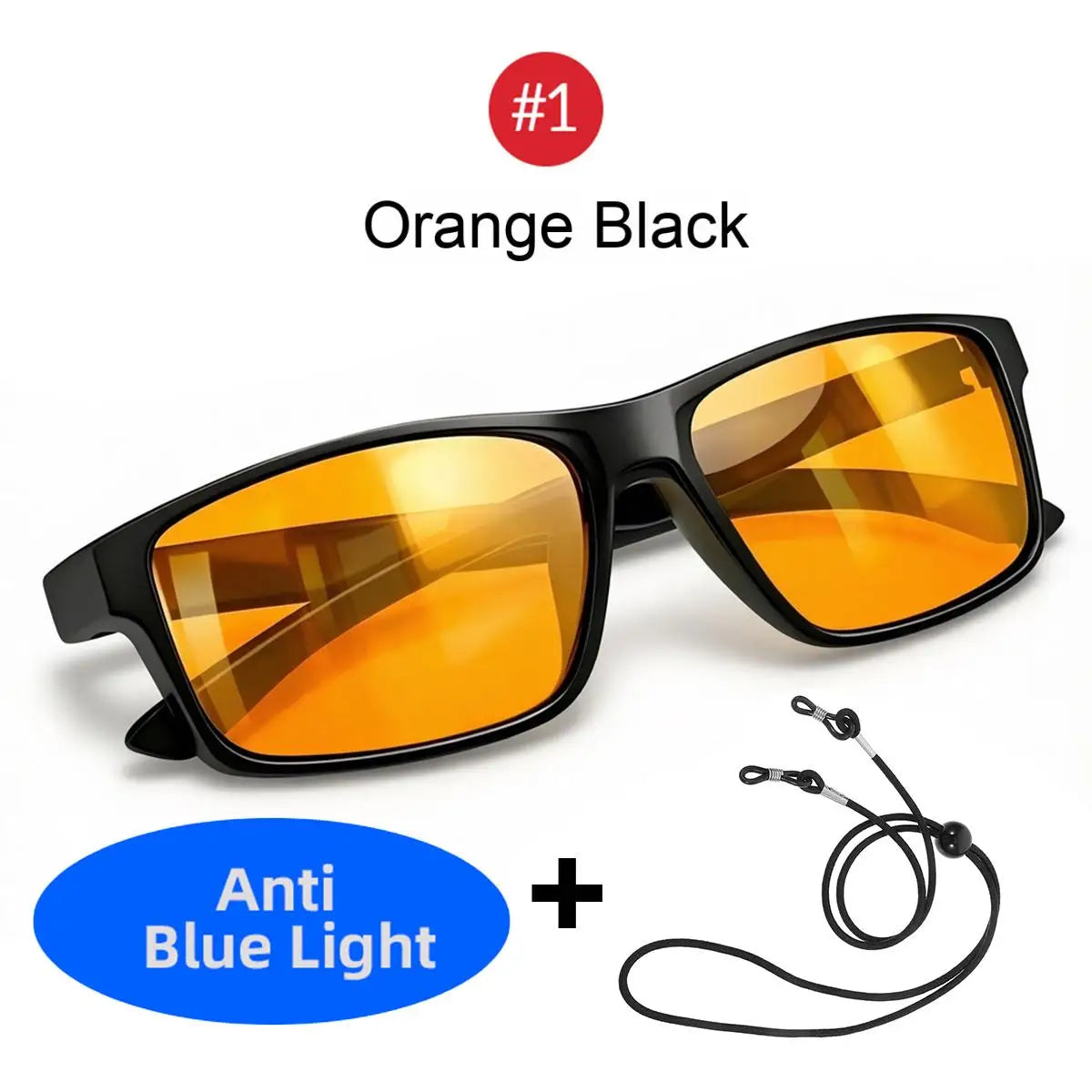 VOPHA S68 Blue Light Blocking Glasses – Orange & Red Lenses Blue Light Glasses Qst Orange Black