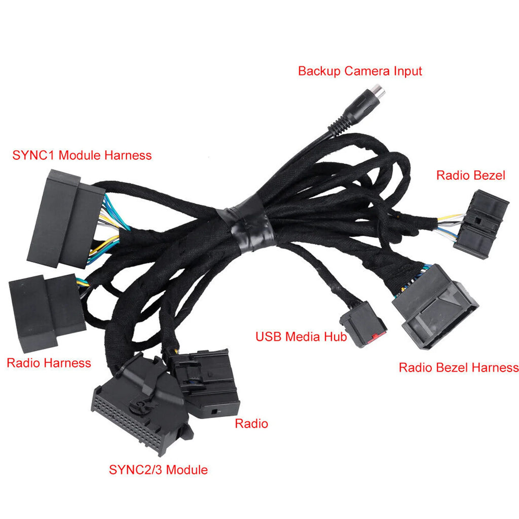 Ford SYNC 1 to SYNC 3 PNP Harness HC3Z 19A387 B – 4in to 8in Automotive Wiring Harness Qst