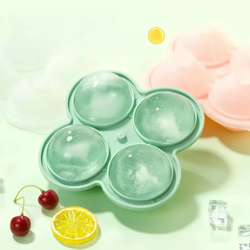 Large Ice Hockey Silicone Ice Cube Molds Set of 4 | Easy Release Silicone Ice Cube Molds Qme