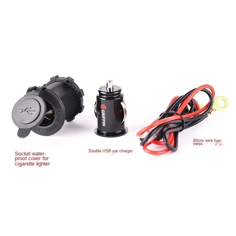 Waterproof 12V Car Motorcycle Cigarette Lighter Socket Dual USB Car USB Power Socket Qme