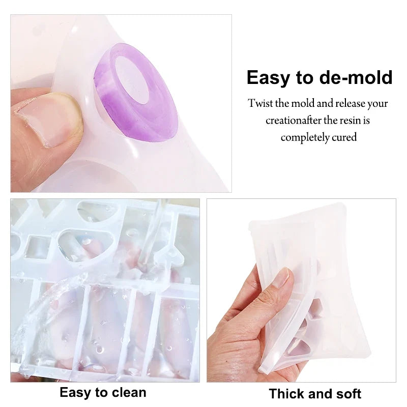 30-Style Silicone Resin Molds for Earring & Pendant Making Silicone Resin Molds Qme