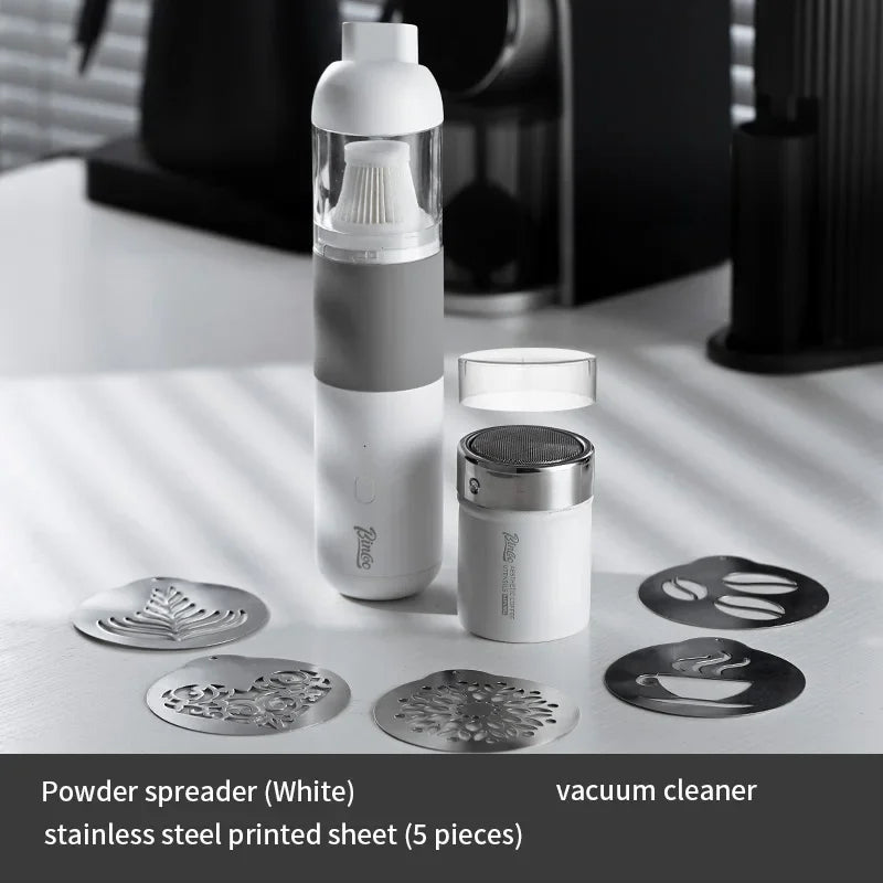 Bincoo Stainless Steel Coffee Powder Shaker & Cocoa Sifter Set Coffee Powder Shaker Qst white 7pcs set