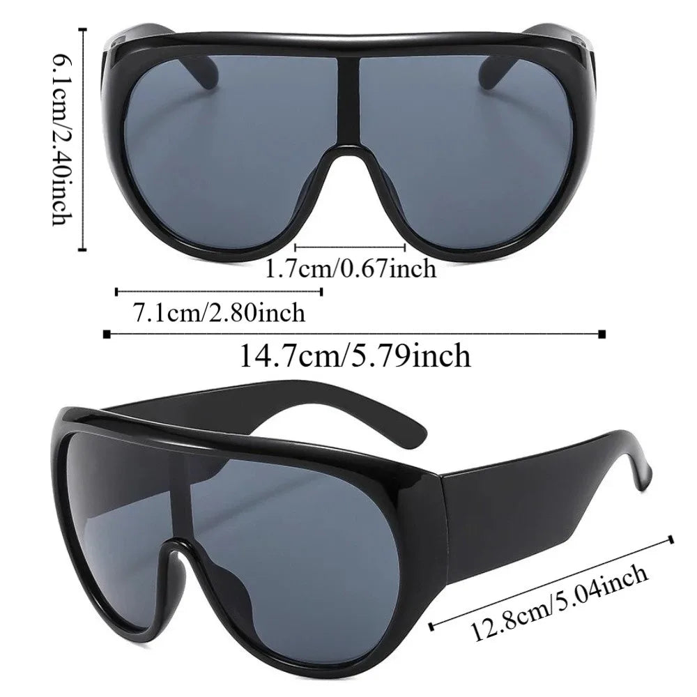 Oversized Square Sunglasses UV400 Protection – Vintage Style Oversized Sunglasses Qme