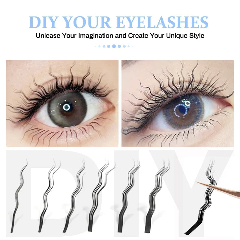 NATUHANA 3D Fluffy Curly False Eyelashes – Thick Wispy Lashes False Eyelashes Qme