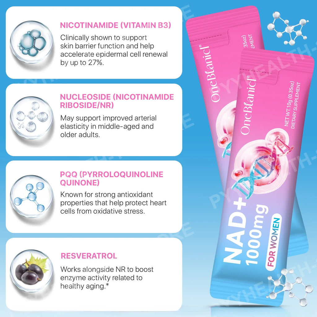 NAD+ Liquid Sticks – NR, PQQ, Quercetin & Resveratrol | 21 Sticks Wellness Supplement Qst