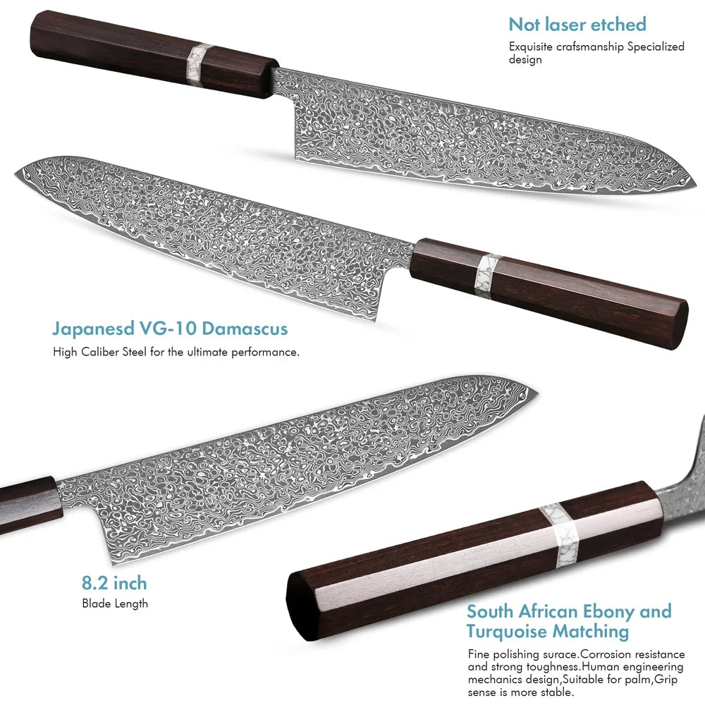 SHENGSHARP 67-Layer Damascus Steel Japanese Kitchen Knife Damascus Kitchen Knife Qst