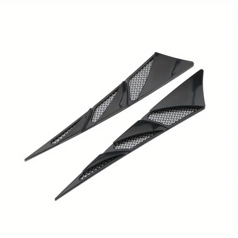 Universal Car Hood Vent Air Side Flow Intake Cover – ABS Car Hood Vent Cover Qme Black 2pcs