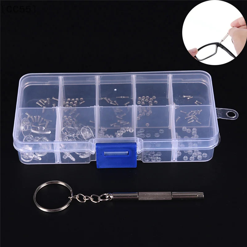 Eyeglass Repair Kit – Screws, Nose Pads & Screwdriver Set Eyeglass Repair Kit Qst