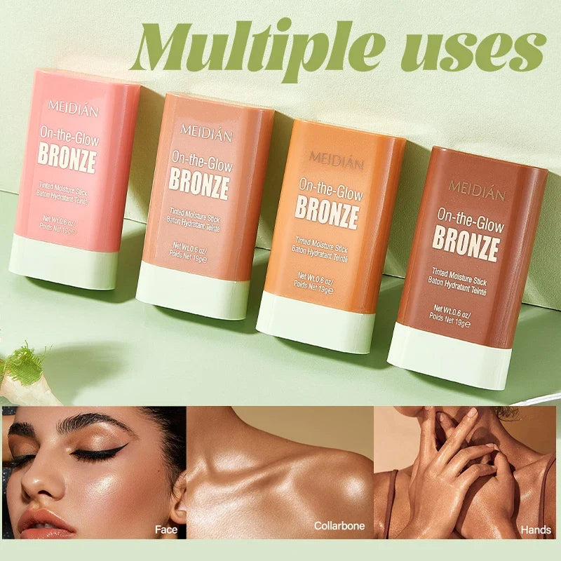 Qme Waterproof Powder Blush Stick – 4 Vibrant Shades Powder Blush Stick Qme