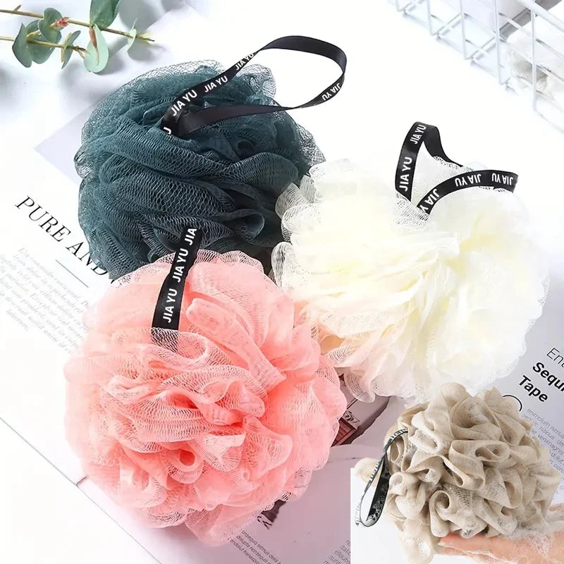 Colorful Mesh Pouf Shower Loofah Ball – Soft Bath Sponge Bath Loofah Sponge Qme