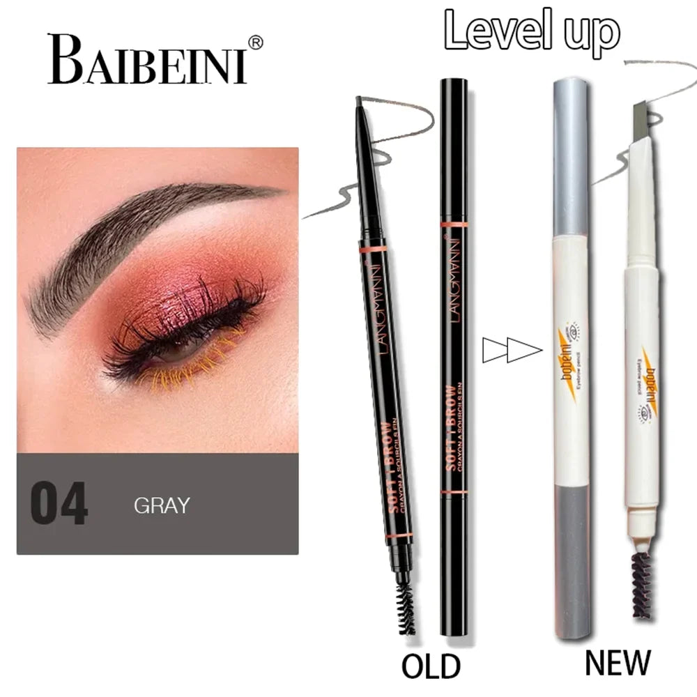Qme Double-Ended Waterproof Eyebrow Pencil | 4 Shades Eyebrow Pencil Qme Gray